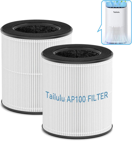 Tailulu Official AP100 Air Purifier Replacement Filter, 3-in-1 Air Purifier Filter, True H13 HEPA Filter