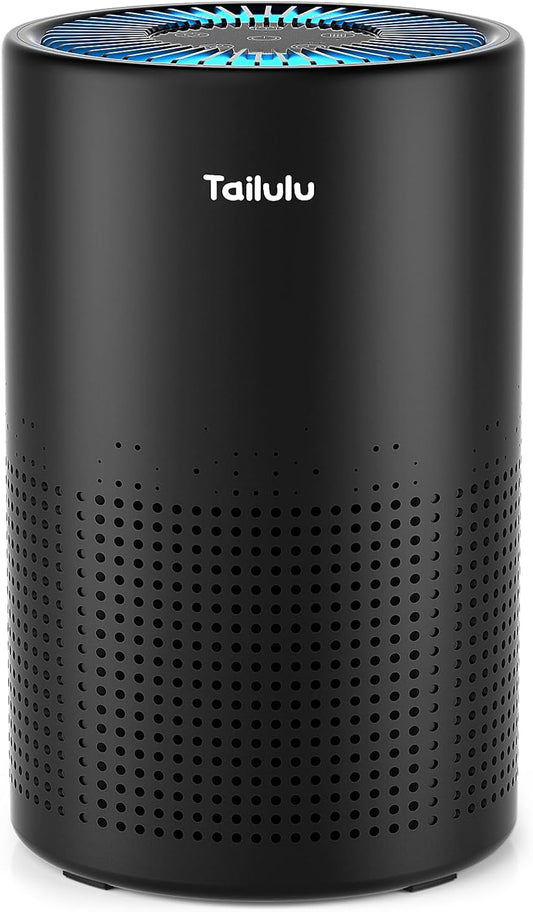 Air Purifiers for Bedroom Home, Tailulu H14 True HEPA Air Purifier Filter, Quiet Air Cleaner With 12dB Sleep Mode Night Light Speed Control Timer, Portable Small Air Purifier For Allergies Pets
