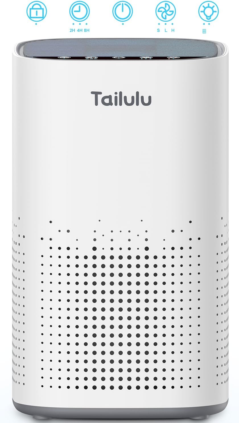 Air Purifiers for Home Large Room up to 1500ft²,Tailulu H13 True HEPA Air Cleaner with 360°Air Inlet, Air Purifier for Bedroom with Sleep Mode,Speed Control,Timer,for Odor Dust Smoke Pollen AP100