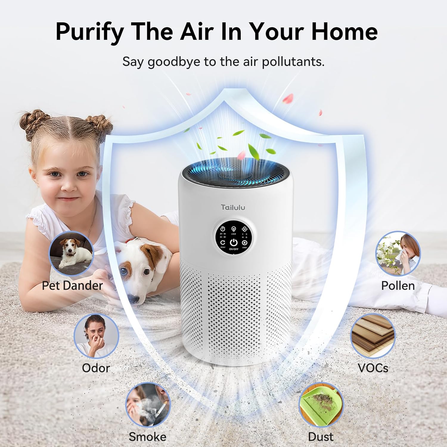 Air Purifier high quality for Home, H13 HEPA Air Purifier Air Cleaner For Smoke Pollen