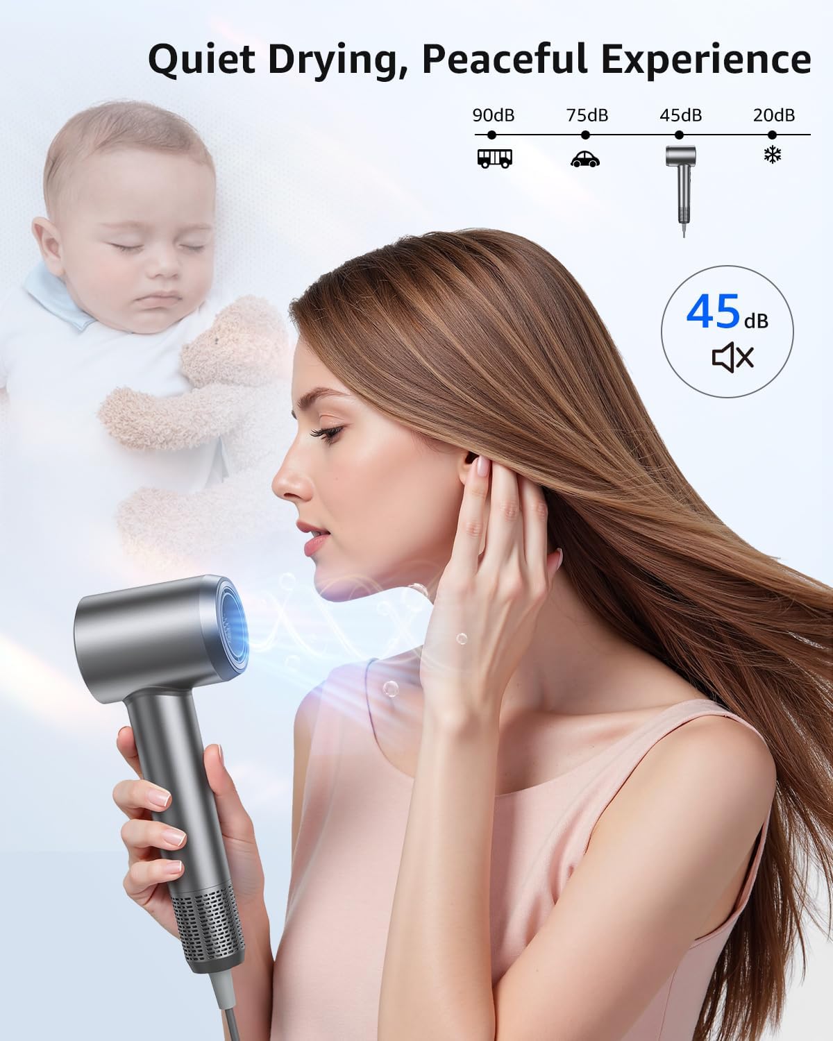 Tailulu Hair Dryer | HF03 Gunmetal Color