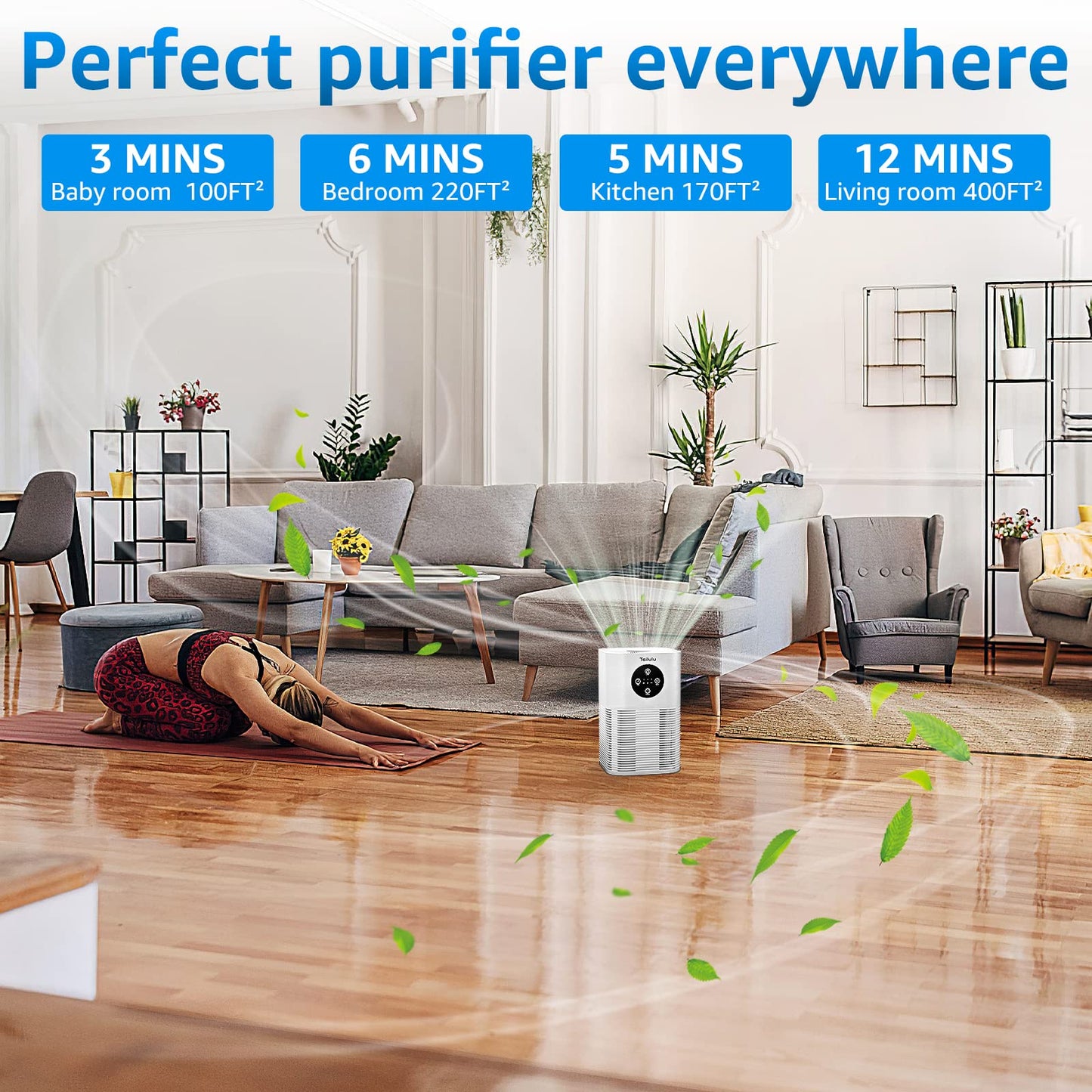 Air Purifiers for Pet,Tailulu Home Air Cleaner For Bedroom up to 600 sq.ft 22db with Fragrance Sponge