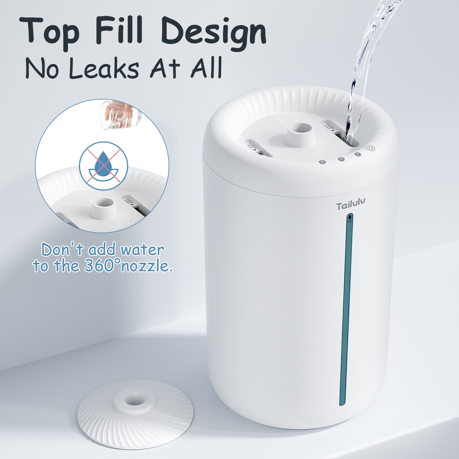 Humidifiers for Bedroom No Leaks, 4.5L outlet Upgrade Cool Mist Humidifiers, Easy Clean