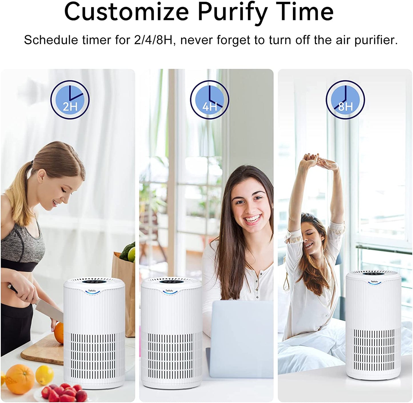 Air Purifiers for Home Large Room, Tailulu D09 H13 True HEPA Air Cleaner Purify Smoke Dust Pollen